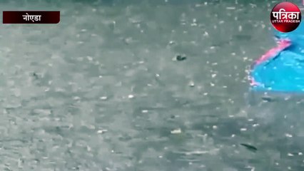 नोएडा में झमाझम बारिश और ओलावृष्टि से मौसम हुआ सुहावना, देखें वीडियो-