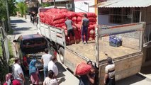 Hayırsever esnaf, vatandaşlara 100 ton patates ve soğan dağıttı