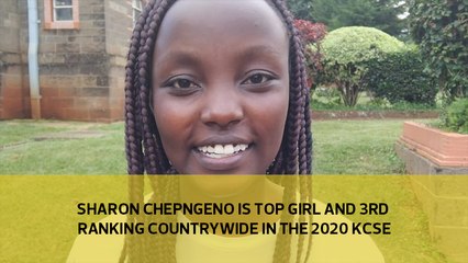 Sharon Chepngeno Terer from Kenya High School is top girl and 3rd ranking countrywide