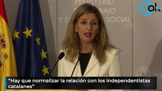 Yolanda Díaz comparte que hay que «normalizar» la relación con los independentistas catalanes