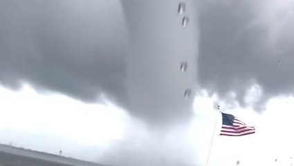 Waterspout forms over Barnegat Bay