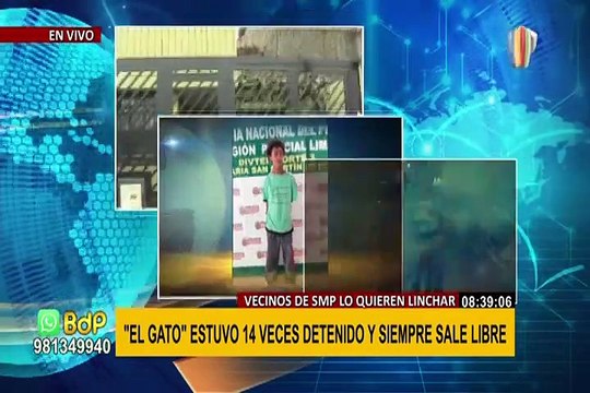 SMP: vecinos molestos amenazan con linchar a delincuente conocido como “el gato”