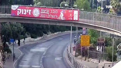 لحظة انطلاق صفارات الإنذار في القدس