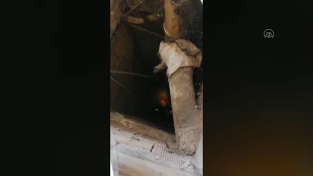 Havalandırma boşluğunda mahsur kalan yavru kedileri itfaiye ekipleri kurtardı