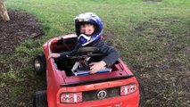 Toddler Drives Modified Power Wheels Mustang