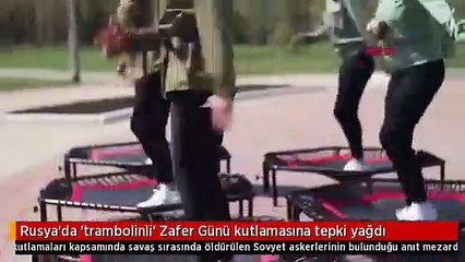 Rusya'da 'trambolinli' Zafer Günü kutlamasına tepki yağdı