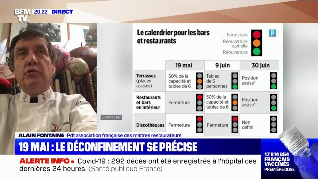 Réouvertures: pour le président de l'Association français des maîtres restaurateurs, le calendrier annonce la fin d'un véritable cauchemar