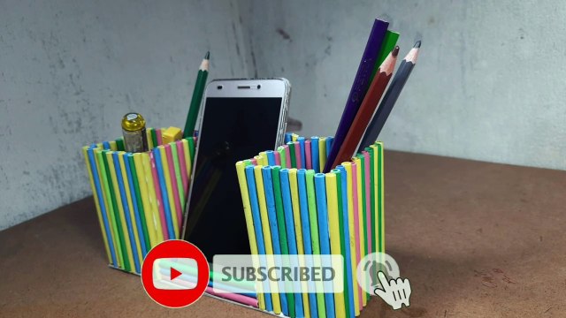 How to make a pen holder and phone holder ।। DIY pen stand।।