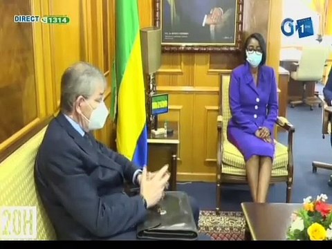 RTG/ Audience du Premier Ministre Rose Christiane Ossoupka avec Dr Christian Ruck, facilitateur du partenariat de forêts du bassin du Congo