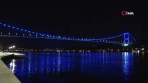 Fatih Sultan Mehmet Köprüsü ‘Engeliler Haftası’ nedeniyle maviye büründü