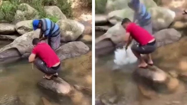 Tirer dans l'eau avec un fusil