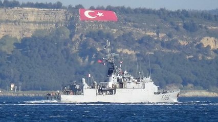 Son dakika... FRANSIZ SAVAŞ GEMİSİ, ÇANAKKALE BOĞAZI'NDAN GEÇTİ
