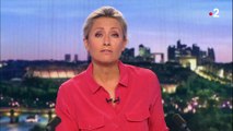 La journaliste Anne-Sophie Lapix prise d'un énorme fou-rire en direct pendant le 20h de France 2 hier soir après la chute d'un caméraman