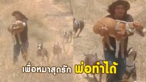 โคตรซึ้ง ! คุณพ่อทาสมา อุ้มหมาพิการวิ่งเล่น เพื่อทำให้ชีวิตมันมีค่าแม้เดินไม่ได้