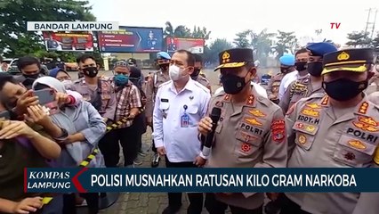 Polda Lampung Musnahkan Ratusan Kilogram Narkoba