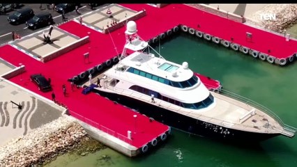 لحظة وصول الرئيس السيسي لأفتتاح عددا من المشروعات التابعة للهيئة