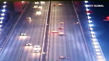 Köprüde korkunç motosiklet kazası anbean kamerada