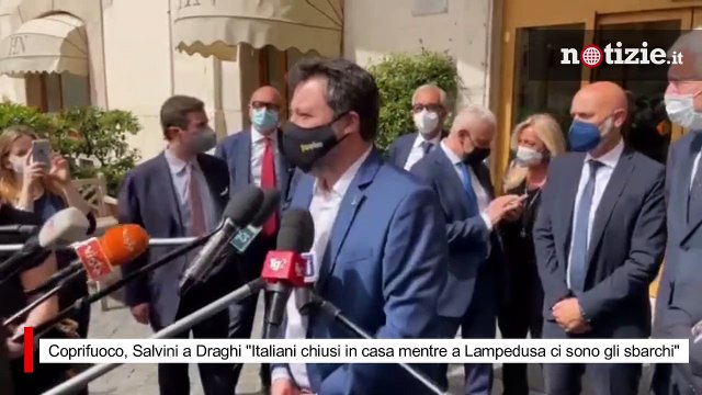 Coprifuoco, Salvini a Draghi Italiani chiusi in casa mentre a Lampedusa ci sono gli sbarchi