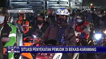 Situasi Terkini Penyekatan Ribuan Pemudik di Perbatasan Bekasi-Karawang