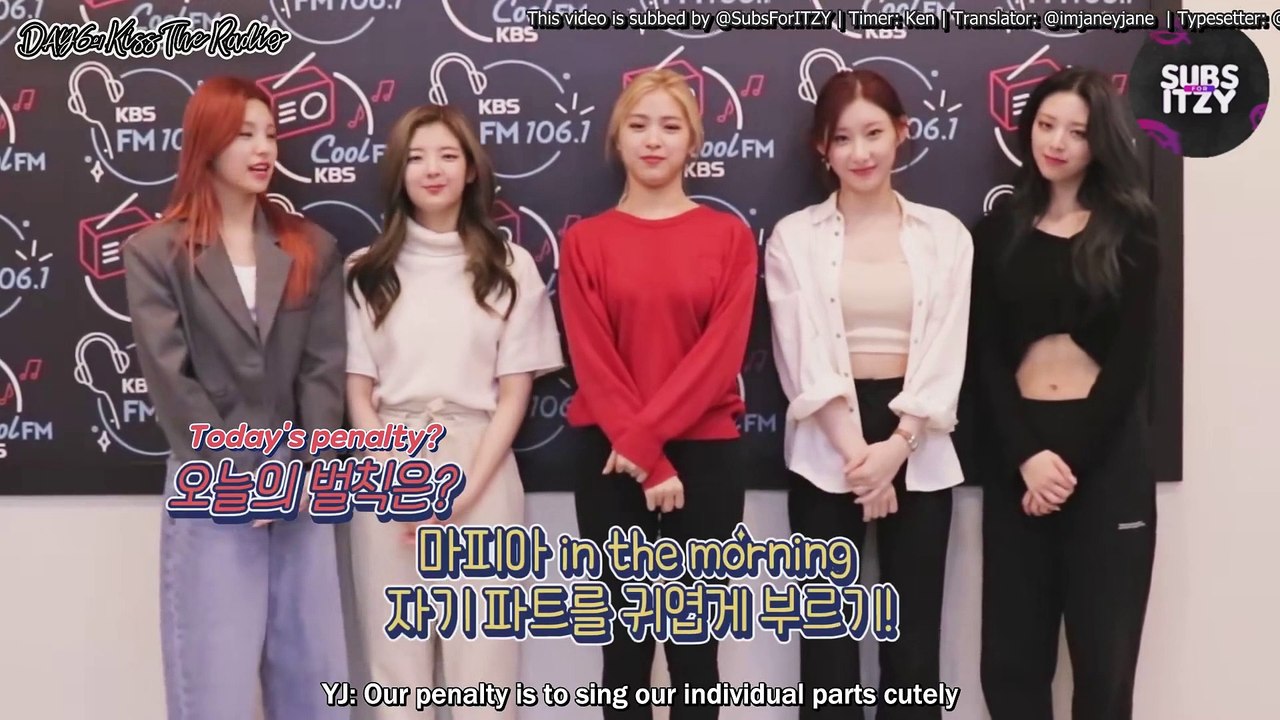 [ENG SUB] 210507 ITZY Day 6's Kiss the Radio Penalty Video  "ITZY Singing Their Part Cutely!"