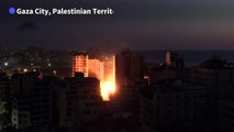 Israeli air strikes destroy 12-storey building in Gaza City