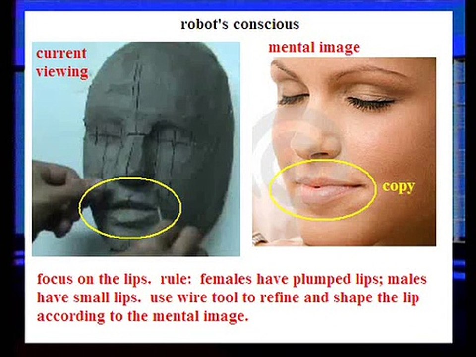 Robot artist (making a clay sculpture using Human Level Artificial Intelligence