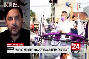 Segunda vuelta: Partido Morado señala que mantendrá una independencia vigilante y constructiva