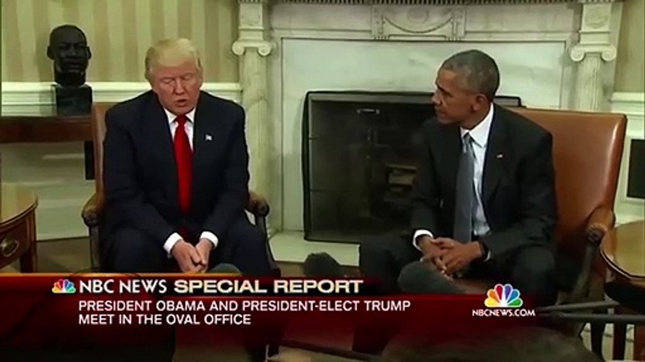 Donald Trump reçu à la Maison Blanche par Barack Obama