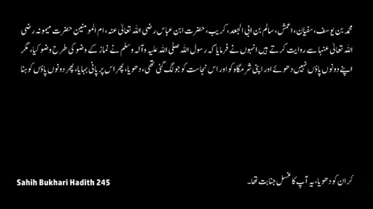 Watch *Hadith 245 Sahih Bukhari*
