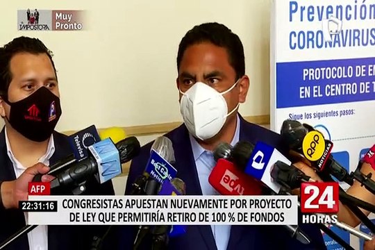Congresistas insisten en proyecto que permitiría el retiro del 100 % de los fondos de las AFP
