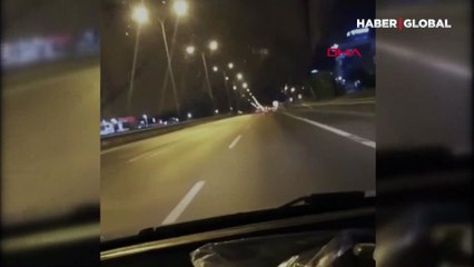 Kendi başına giden tekerleğin tehlikeli yolcuğu kamerada