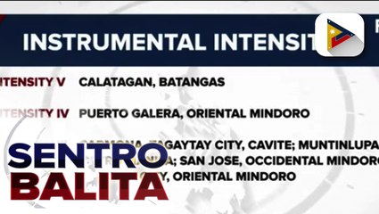 Download Video: Occidental Mindoro, niyanig ng magnitude 5.8 na lindol; pagyanig, naramdaman din sa Metro Manila