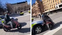 Un policier renverse un homme en scooter qui prend la fuite