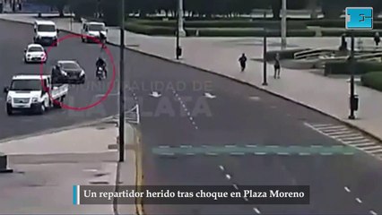 Un repartidor herido tras choque en Plaza Moreno