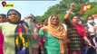 Woman Faints While Protesting Against Health Minister In Bhubaneswar