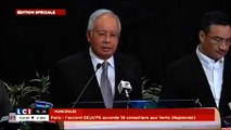 Le Premier ministre malaisien annonce que le Boeing 777 est tombé dans l'océan Indien