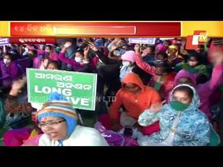 Protesting ANMs Fall Ill While Staging Dharna On Bhubaneswar Streets