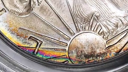 Toner Tuesday_ 1987-P American Silver Eagle PCGS MS68 Walking Rainbow
