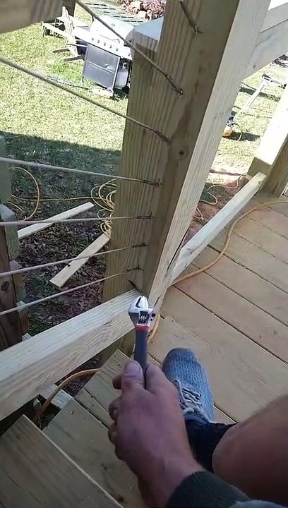 Playing A Famous Tune on Deck Railing Cables