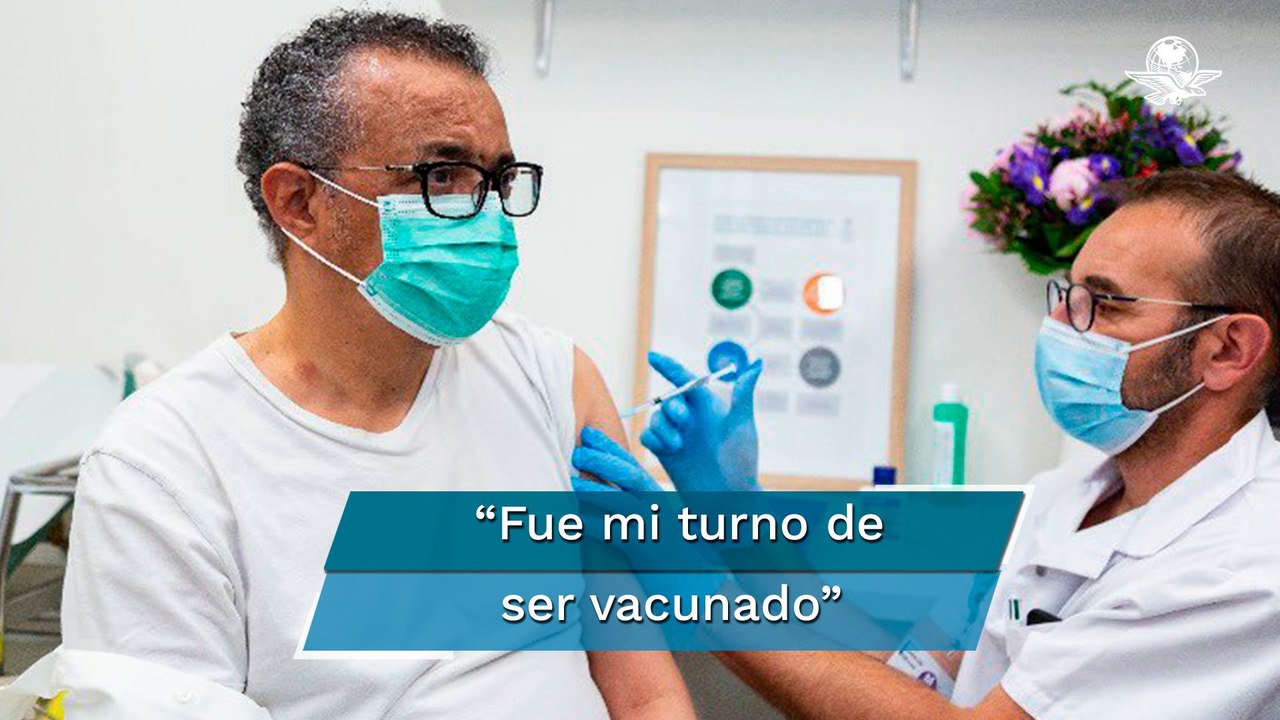 Director de la OMS, Tedros Adhanom Gherbreyesus, se vacuna contra el Covid-19