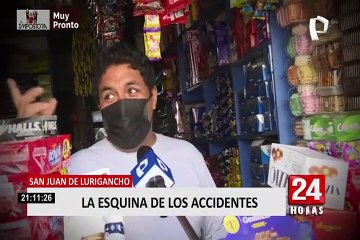 Cámaras registran constantes accidentes en cruce de Malecón Checa con Chinchaysuyo en SJL