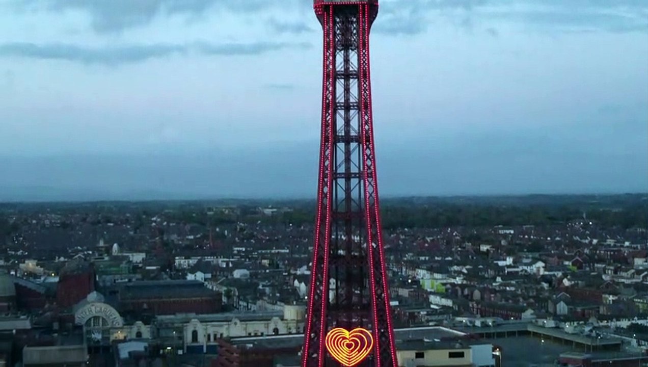 Blackpool Tower lit up in memory of Jordan Banks