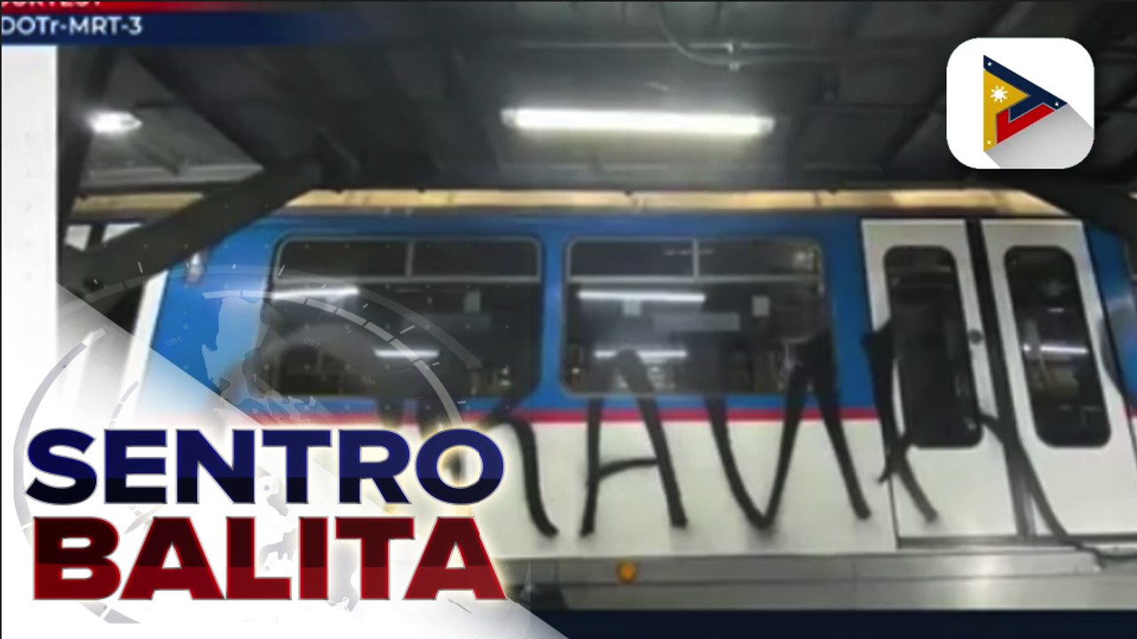 Pag-vandal sa isang tren ng MRT-3, iniimbestigahan na; bakod o cyclone wire fence sa pagitan ng Magallanes at Taft Station Southbound, nakitang binutas din