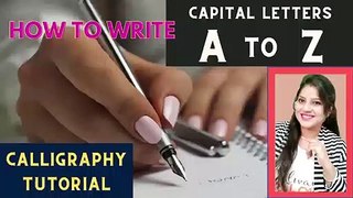 Calligraphy Tutorial for Beginner -- How to Write Capital Letter A to Z