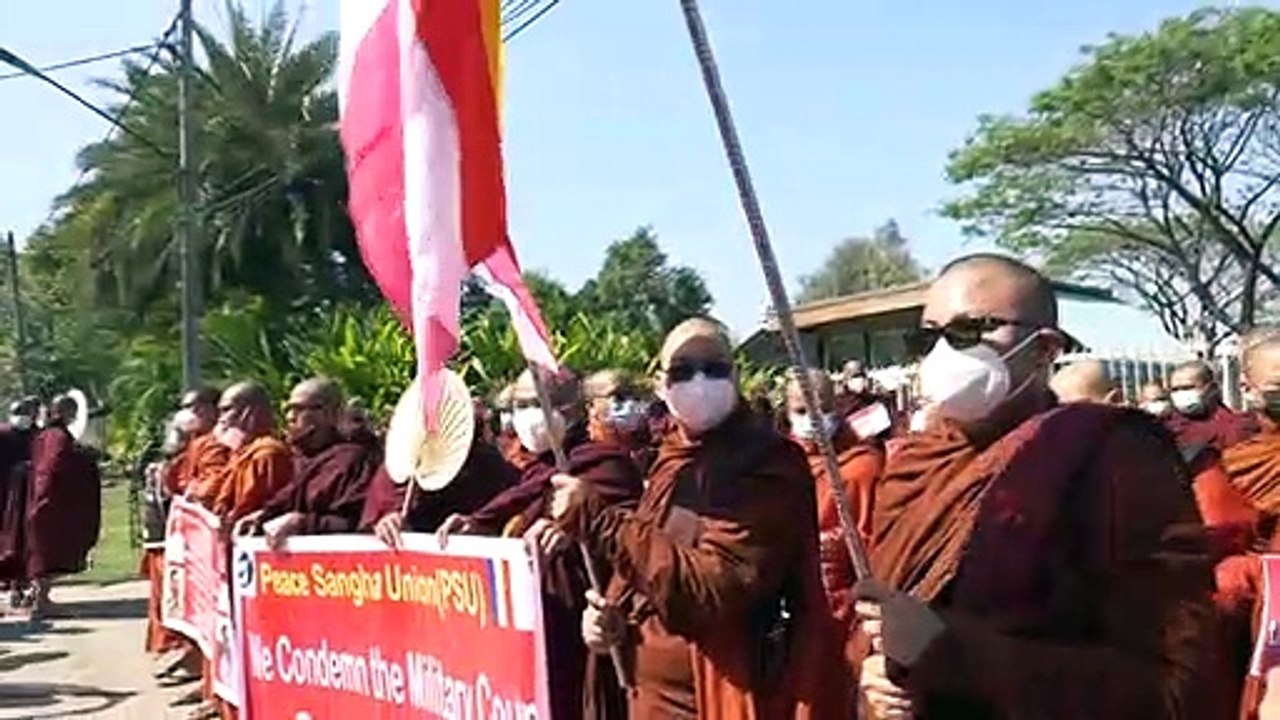 Buddhist monks in Myanmar split on anti-junta movement