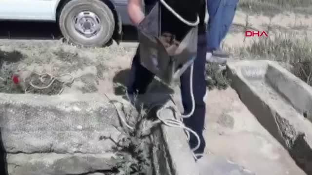 KUYUYA DÜŞEN TİLKİYİ İTFAİYE EKİPLERİ KURTARDI