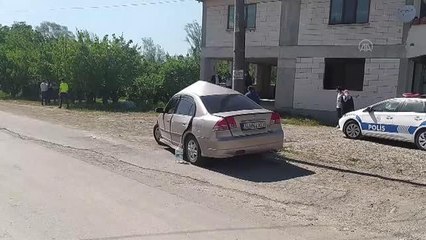 Elektrik direğine çarpan otomobildeki iki kişi yaralandı