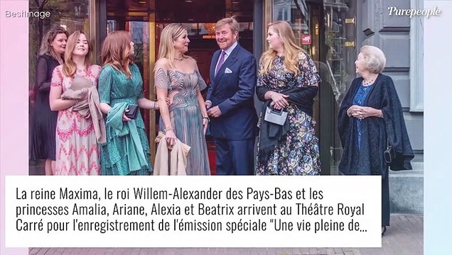 Maxima des Pays-Bas de sortie en famille : la reine ose la robe en transparence pour ses 50 ans