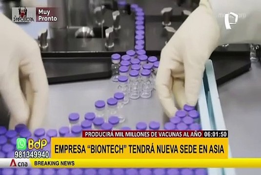 Pfizer/BioNTech producirá 1 000 millones de dosis de vacuna en China