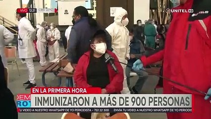 Mayores de 50 años acuden a la vacunación masiva en Cochabamba